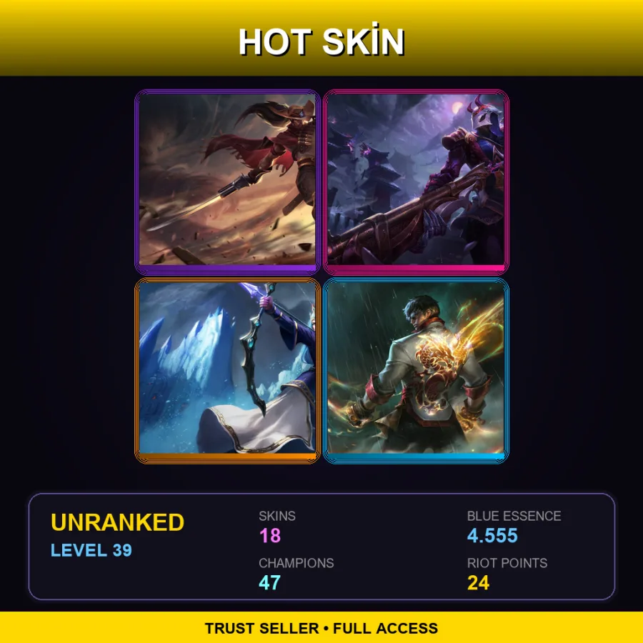 VN | Lv39 | Unranked | 18 Skin | 47 Champ — LoL account