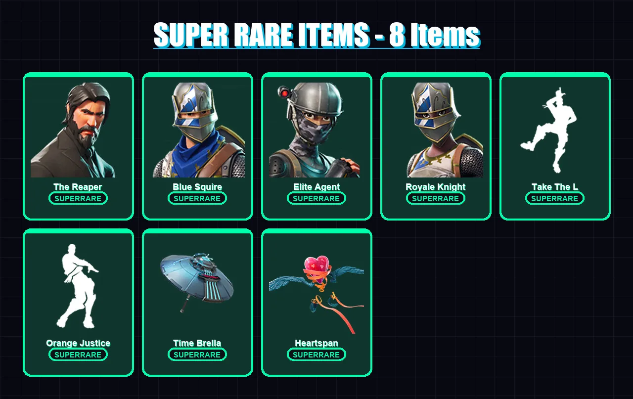 [PS4/PS5/XBOX/PC] | The Reaper | Blue Squire | Elite Agent | Royale Knight | The Visitor | 22 skin | 20 pickaxe | 33 emote | 25 glider | Lv442