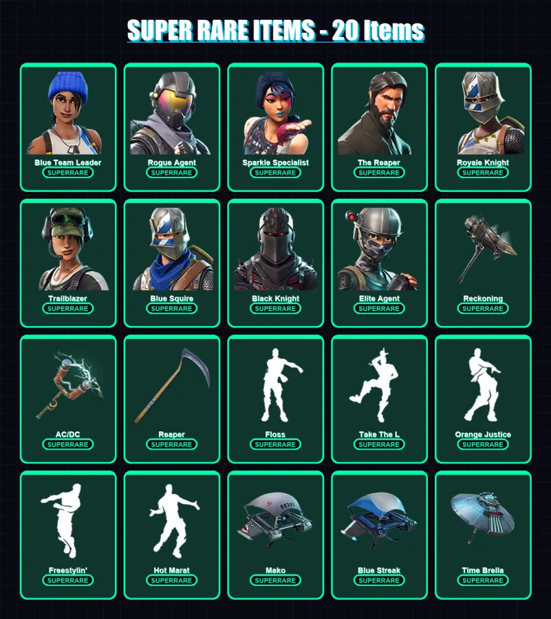 [PS4/PS5/XBOX/PC] | OG Skull Trooper | Blue Team Leader | Rogue Agent | 95 skin | Lv1324