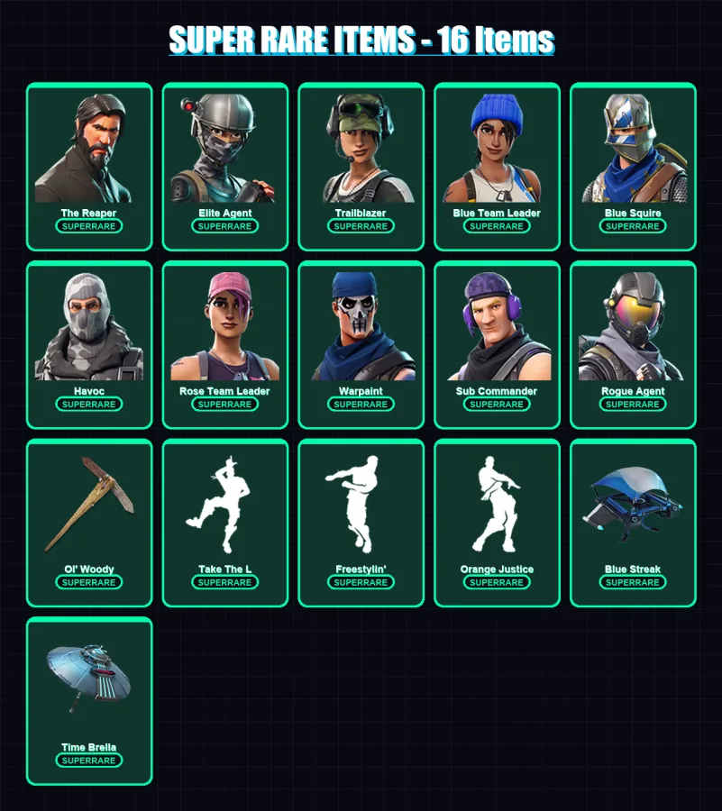[PC/XBOX] | The Reaper | Elite Agent | Trailblazer | Blue Team Leader | Blue Squire | 27 skin | 29 pickaxe | 29 emote | 30 glider | Lv327