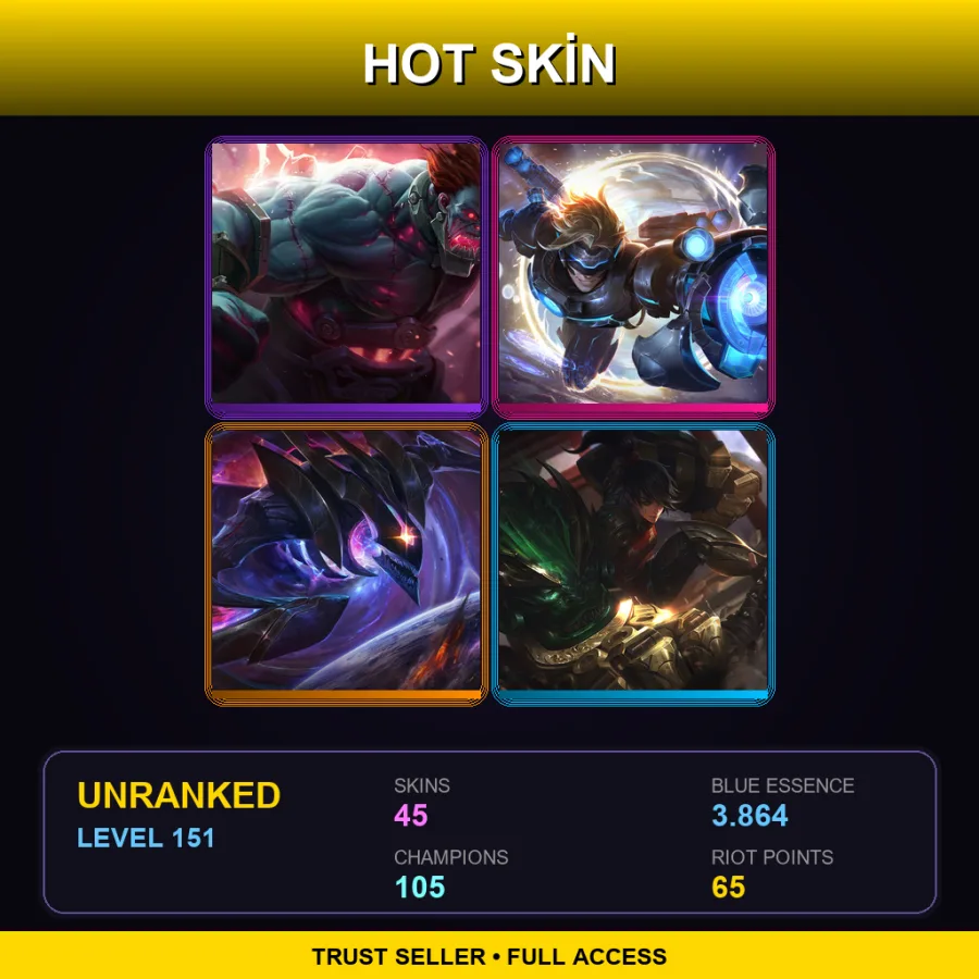 LAS | Lv151 | Unranked | 45 Skin | 105 Champ — Warrior Princess Sivir