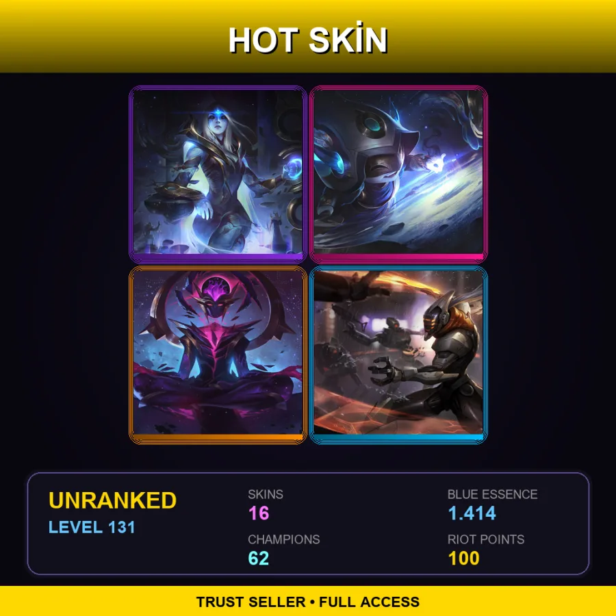 LAS | Lv131 | Unranked | 16 Skin | 62 Champ — Cosmic Queen Ashe