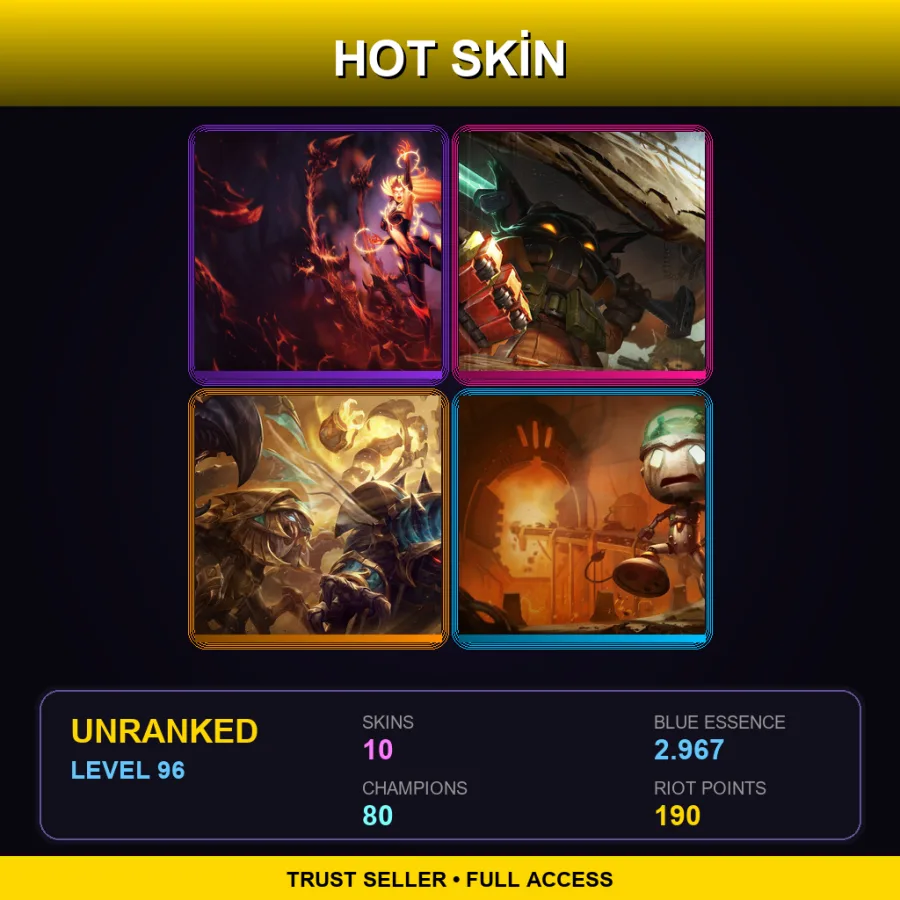 EUNE | Lv96 | Unranked | 10 Skin | 80 Champ