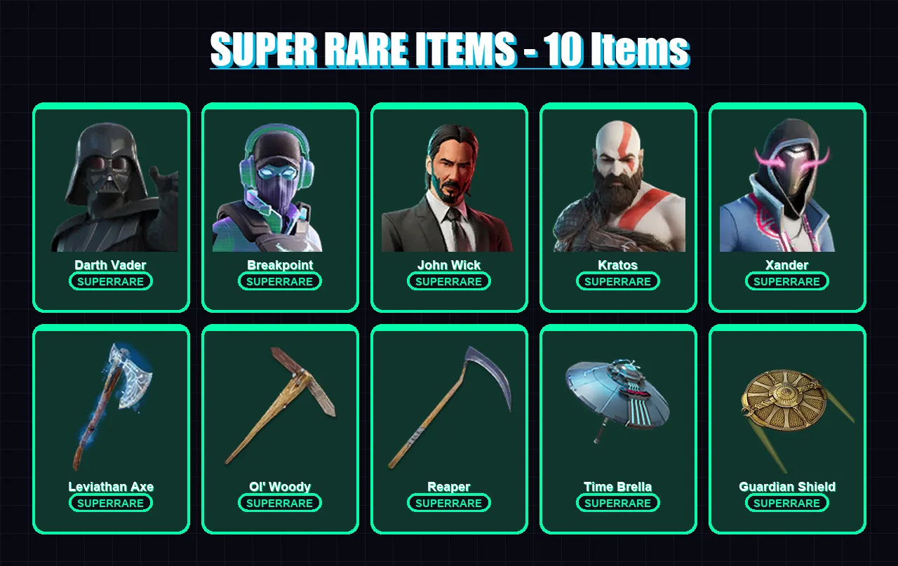 [PC/PSN] | Darth Vader | Breakpoint | John Wick | Kratos | Xander | 317 skin | 298 pickaxe | 233 emote | 186 glider | Lv4558