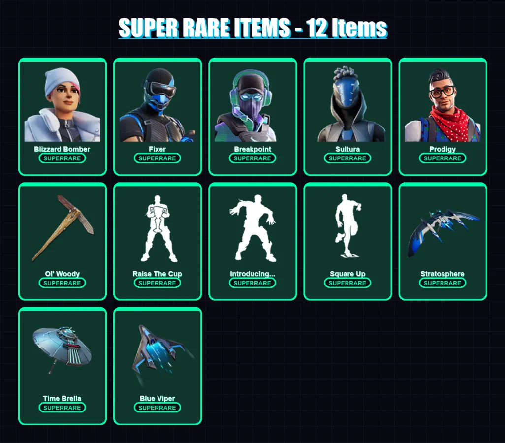 [PC] | Blizzard Bomber | Fixer | Breakpoint | Sultura | Prodigy | 274 skin | 292 pickaxe | 227 emote | 212 glider | Lv3562