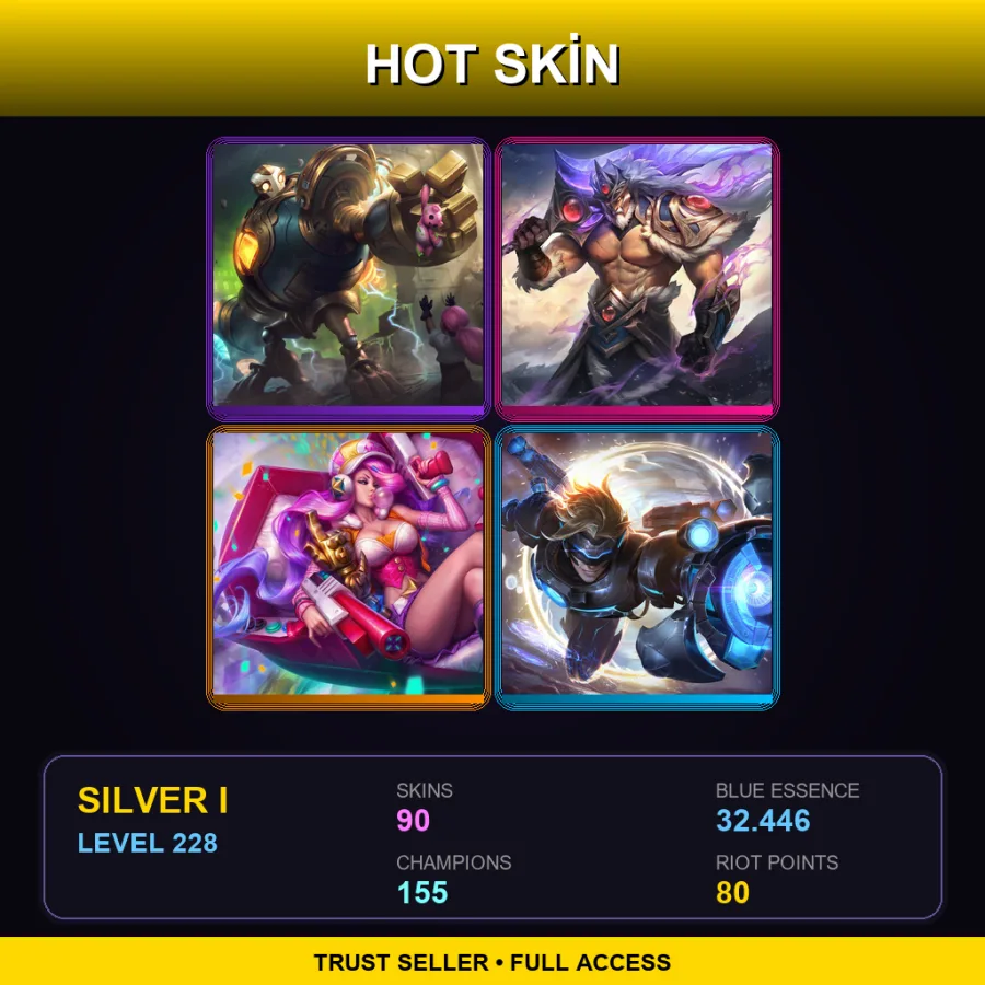 BR | Lv228 | Silver I | 90 Skin | 155 Champ