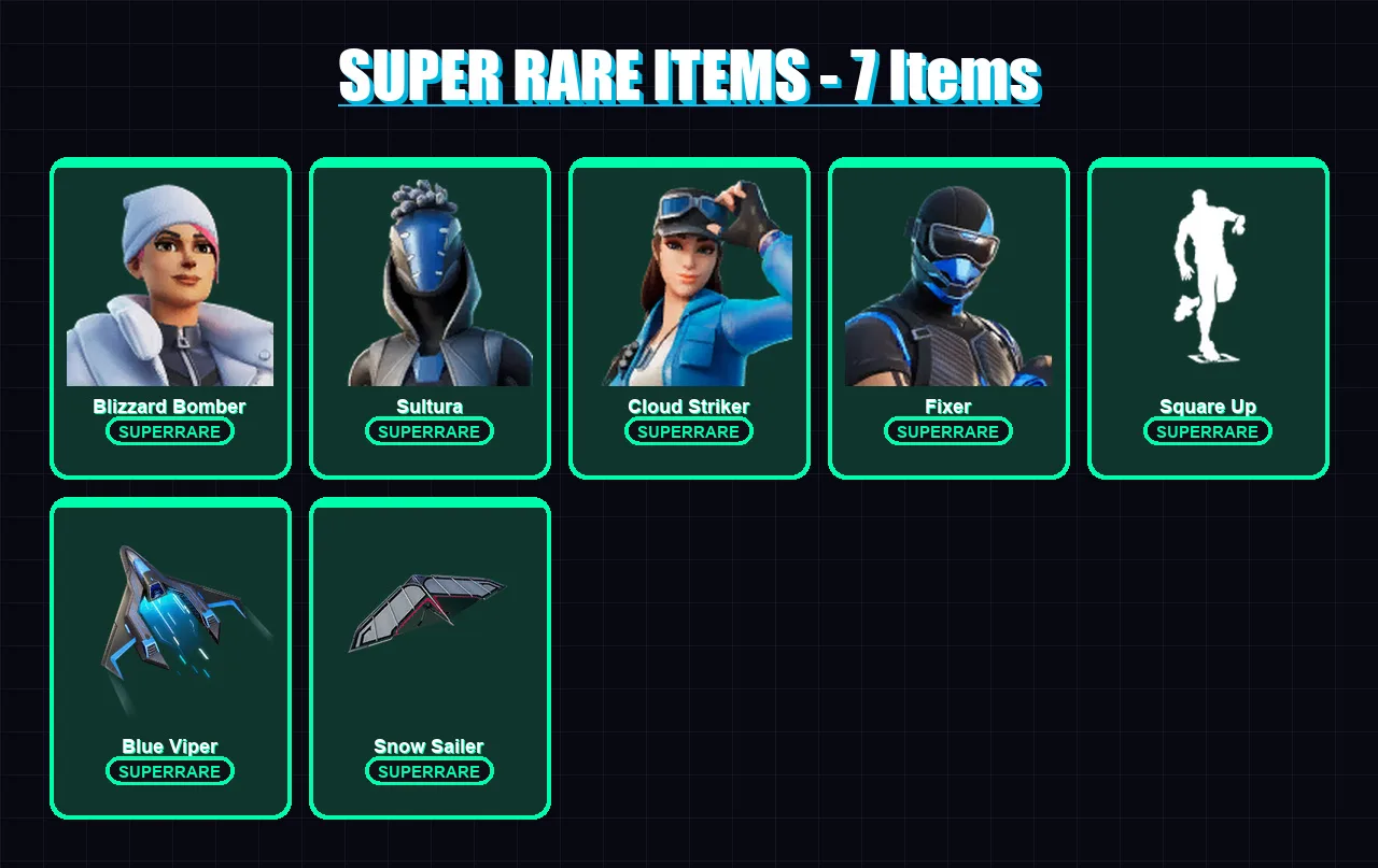 [PC/XBOX/PSN] | Blizzard Bomber | Sultura | Cloud Striker | Fixer | Frozen Raven | 161 skin | 195 pickaxe | 138 emote | 142 glider | Lv2754