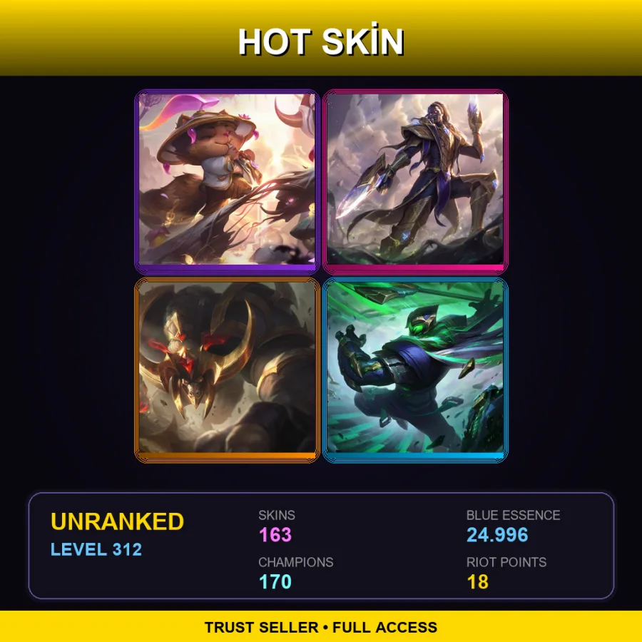 EUNE | Lv312 | Unranked | 163 Skin | 170 Champ — Coin Emperor Tahm Kench