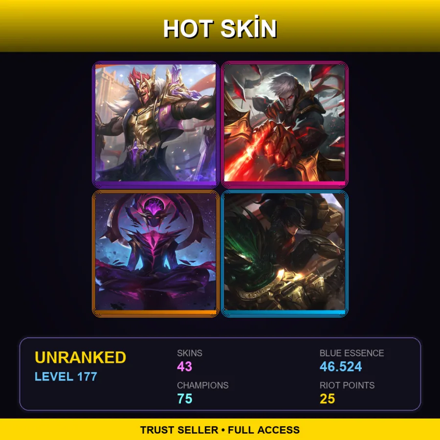 EUNE | Lv177 | Unranked | 43 Skin | 75 Champ — Coven Nilah