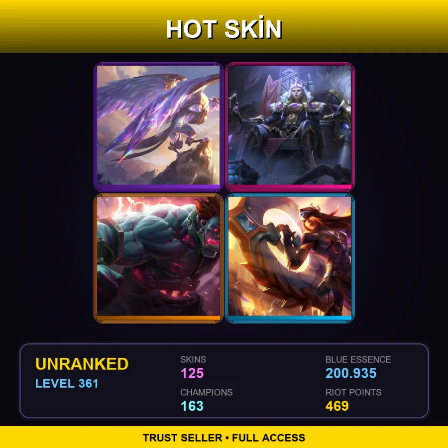 NA | Lv361 | Unranked | 125 Skin | 163 Champ