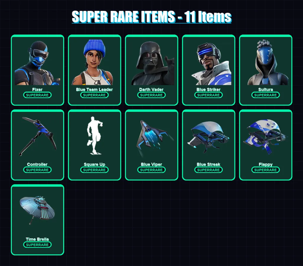 [PC/XBOX/PSN] | Fixer | Blue Team Leader | Darth Vader | Blue Striker | Sultura | 89 skin | 116 pickaxe | 98 emote | 113 glider | Lv1482 — Fortnite account