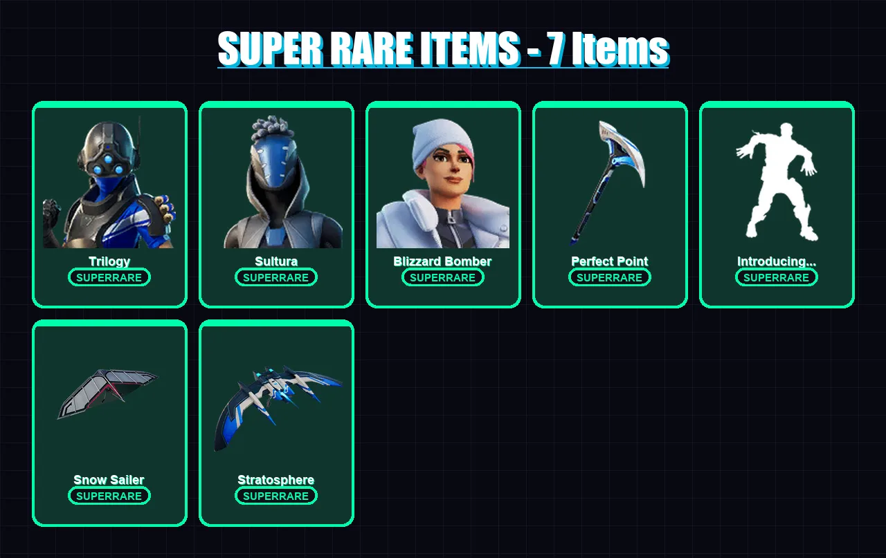 [PC/XBOX] | Trilogy | Sultura | Blizzard Bomber | Driftwalker | Ultima Knight | 94 skin | 125 pickaxe | 97 emote | 94 glider | Lv1167