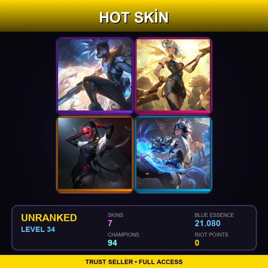 VN | Lv34 | Unranked | 7 Skin | 94 Champ — Pulsefire Ekko