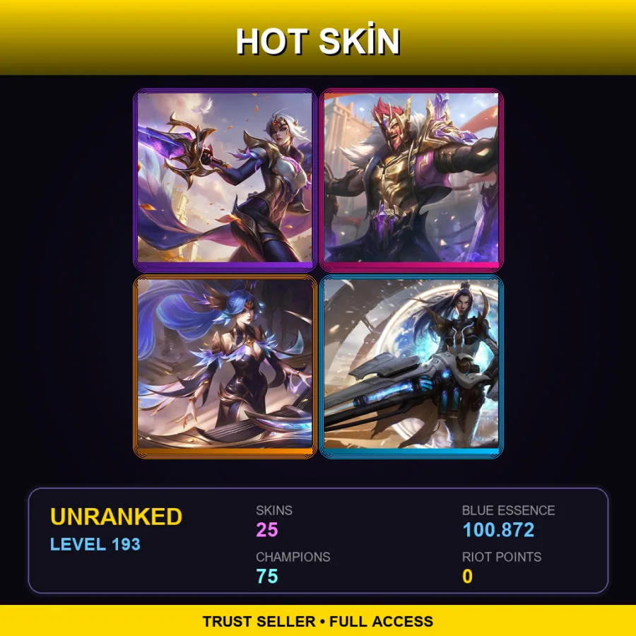 EUW | Lv193 | Unranked | 25 Skin | 75 Champ — Pulsefire Caitlyn