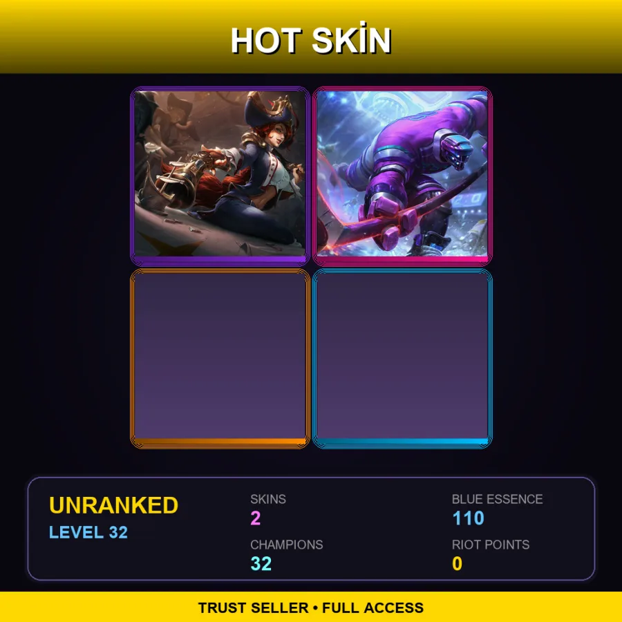 EUNE | Lv32 | Unranked | 2 Skin | 32 Champ — Waterloo Miss Fortune