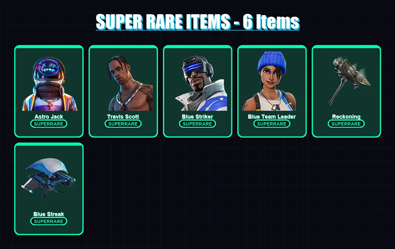 [PC] | Astro Jack | Travis Scott | Blue Striker | Blue Team Leader | Deadpool | 28 skin | 21 pickaxe | 25 emote | 25 glider | Lv313