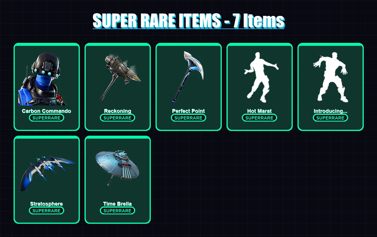 [PS4/PS5/XBOX/PC] | Carbon Commando | Midas | Zenith | Rox | Dire | 59 skin | 63 pickaxe | 62 emote | 66 glider | Lv947