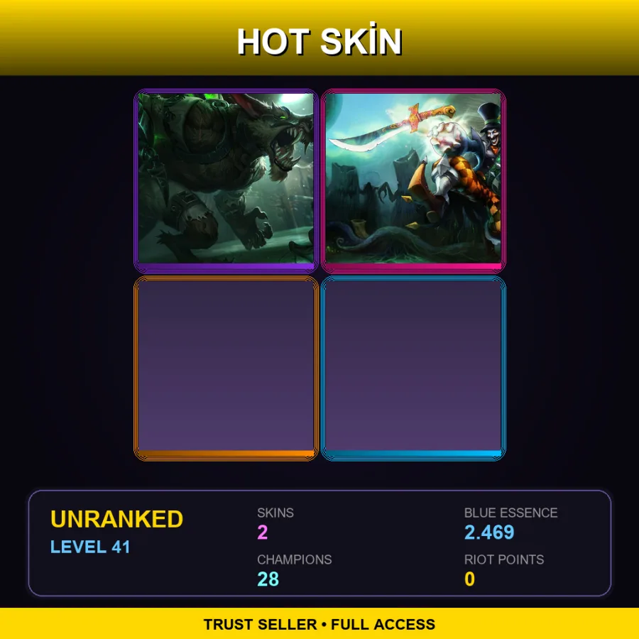 NA | Lv41 | Unranked | 2 Skin | 28 Champ — LoL account