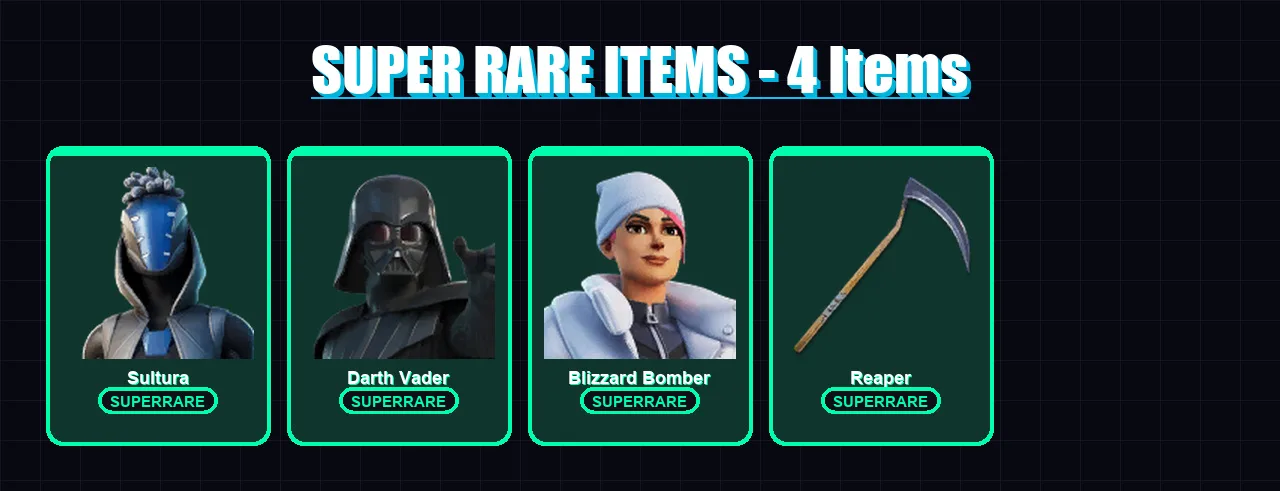 [PC/XBOX] | Sultura | Darth Vader | Blizzard Bomber | The Cube Queen | Ronin | 38 skin | 46 pickaxe | 37 emote | 34 glider | Lv578