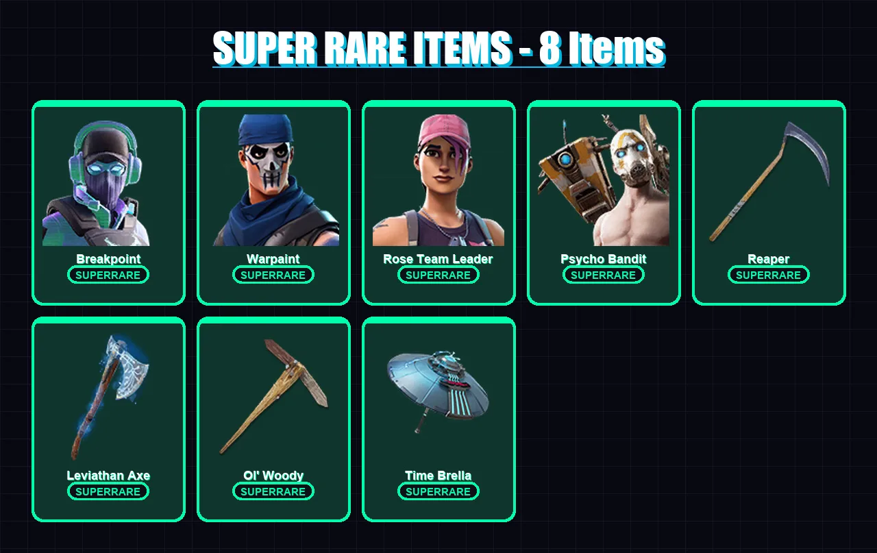 [PC/XBOX/PSN] | Breakpoint | Warpaint | Rose Team Leader | Psycho Bandit | Predator | 133 skin | 154 pickaxe | 131 emote | 115 glider | Lv1587