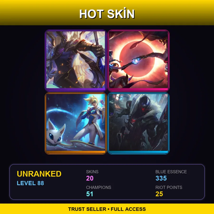 LAS | Victorious Aatrox | Cosmic Dusk Xayah | Star Guardian Ezreal | PROJECT: Jhin | 20 Skin | 51 Champ | Lv88