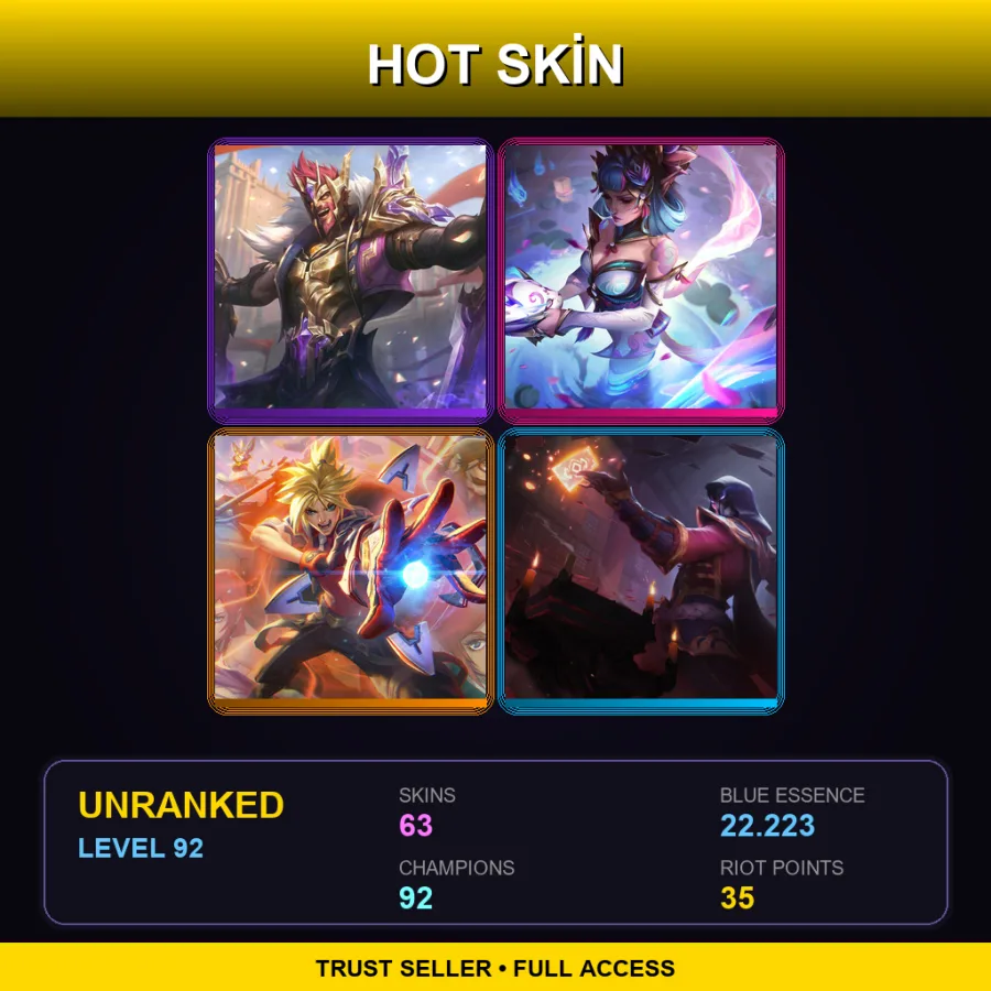 BR | Lv92 | Unranked | 63 Skin | 92 Champ