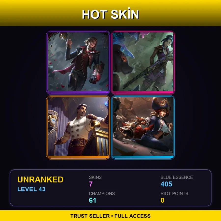 LAS | Lv43 | Unranked | 7 Skin | 61 Champ