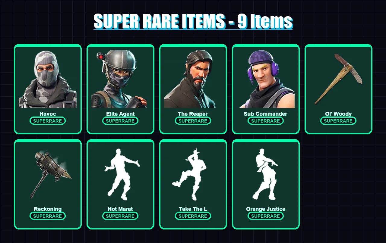 [PC/PSN] | Havoc | Elite Agent | The Reaper | Sub Commander | Tricera Ops | 106 skin | 56 pickaxe | 81 emote | 61 glider | Lv760 — Fortnite account