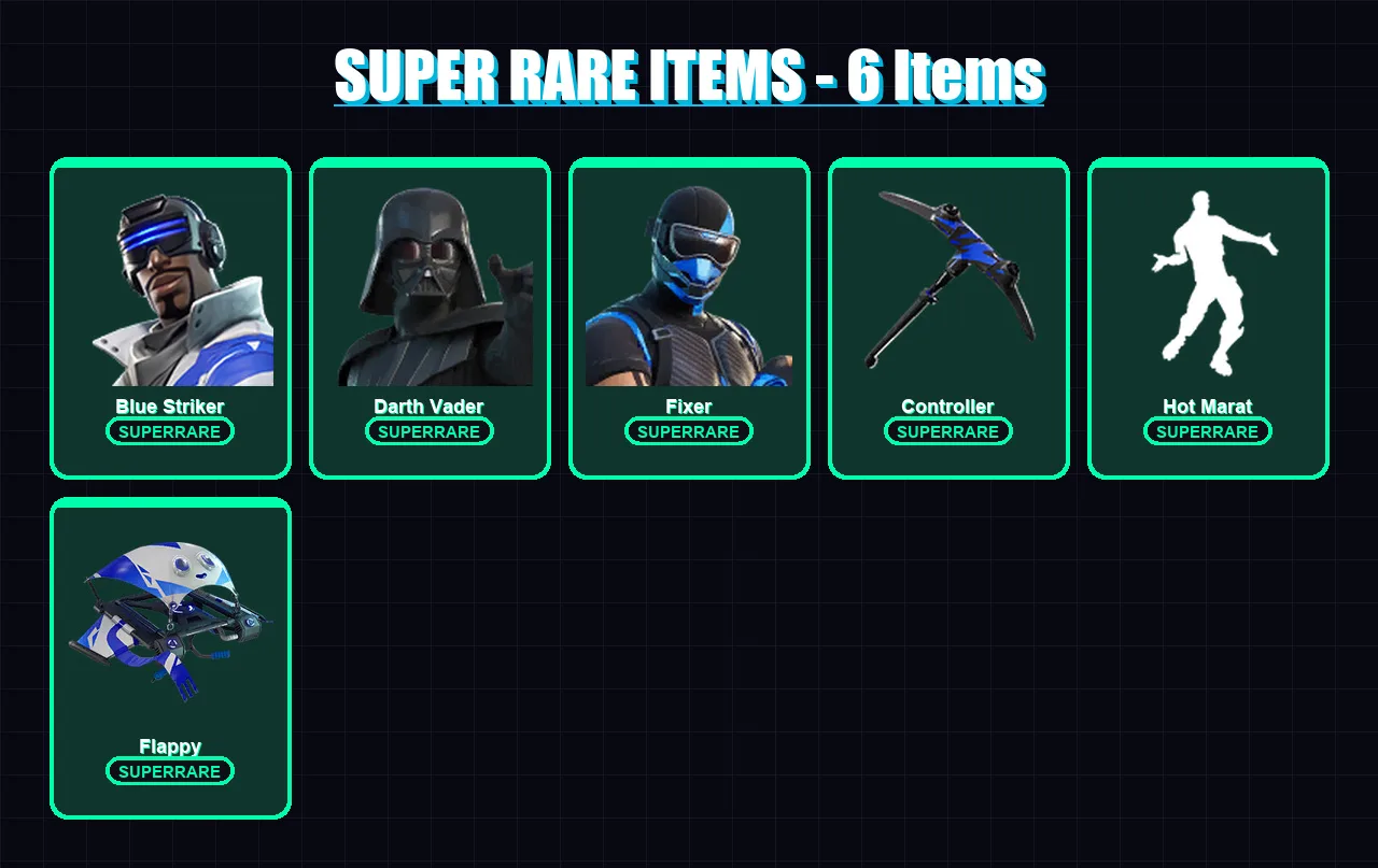[PS4/PS5/XBOX/PC] | Blue Striker | Darth Vader | Fixer | The Foundation | Nezumi | 147 skin | 162 pickaxe | 133 emote | 160 glider | Lv2272