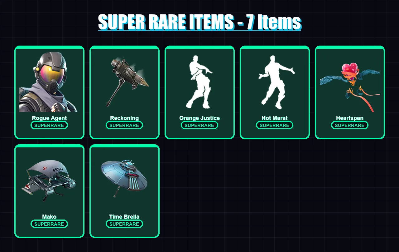 [PC/XBOX] | Rogue Agent | The Visitor | Calamity | Blackheart | Drift | 80 skin | 91 pickaxe | 85 emote | 105 glider | Lv1360