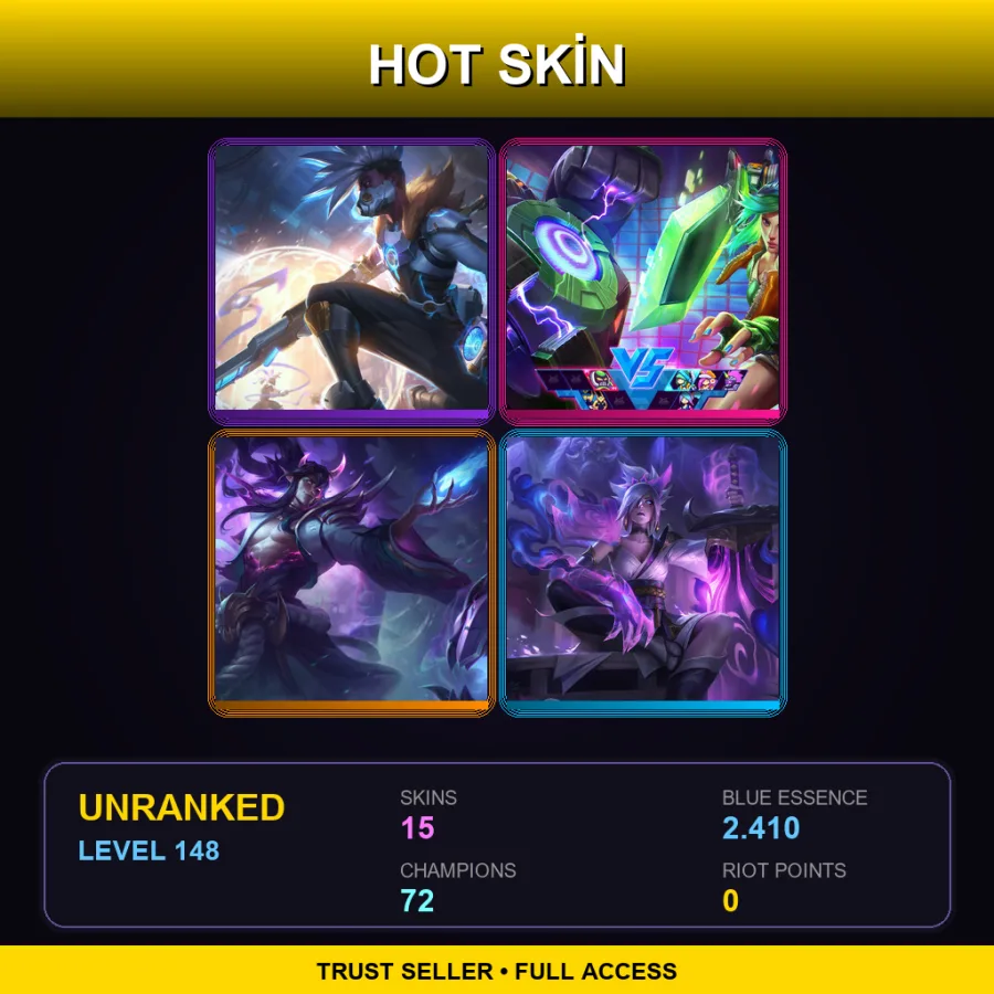 EUW | Lv148 | Unranked | 15 Skin | 72 Champ