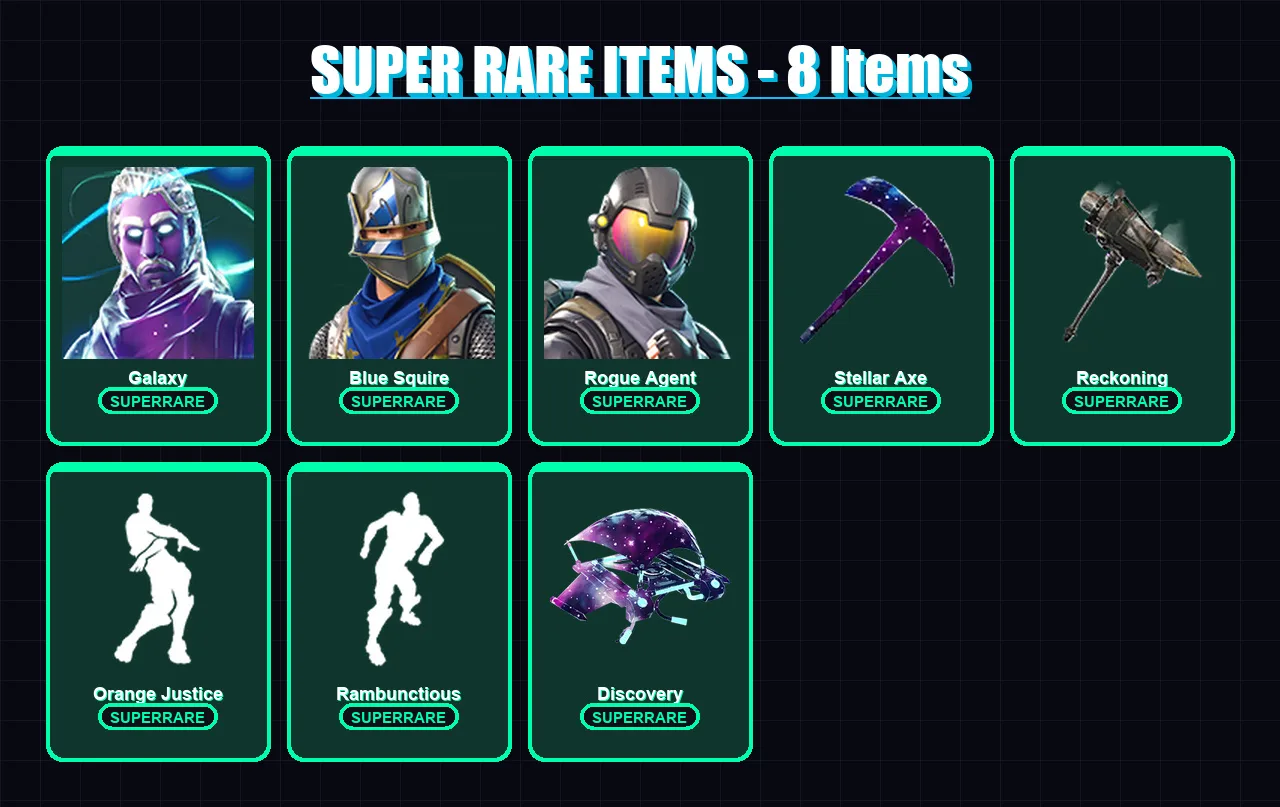 [PC/PSN] | Galaxy | Blue Squire | Rogue Agent | Calamity | Valor | 17 skin | 16 pickaxe | 22 emote | 23 glider | Lv409