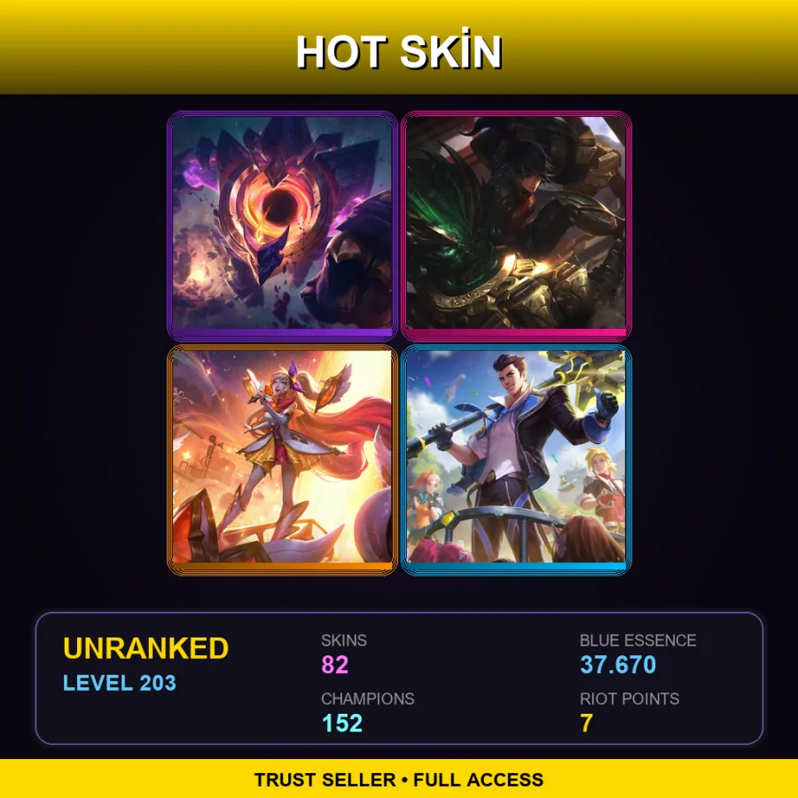 LAS | Dark Star Malphite | Warring Kingdoms Vi | Star Guardian Seraphine | Battle Academia Jayce | 82 Skin | 152 Champ | Lv203