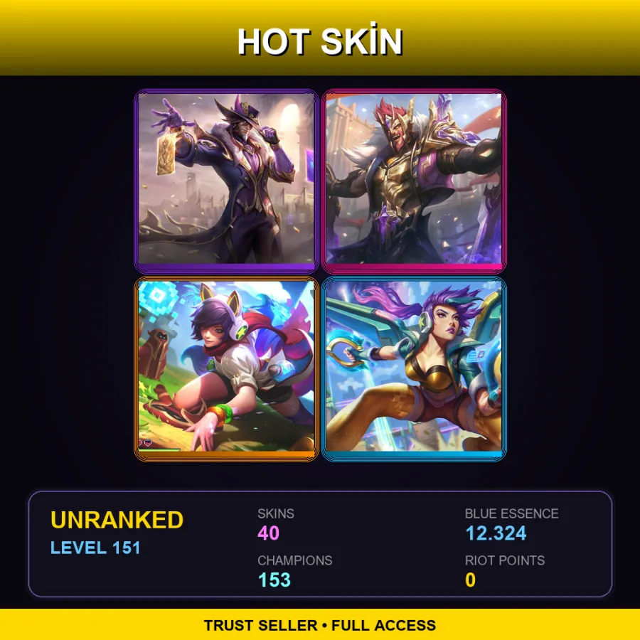 EUNE | Lv151 | Unranked | 40 Skin | 153 Champ — Snow Moon Caitlyn