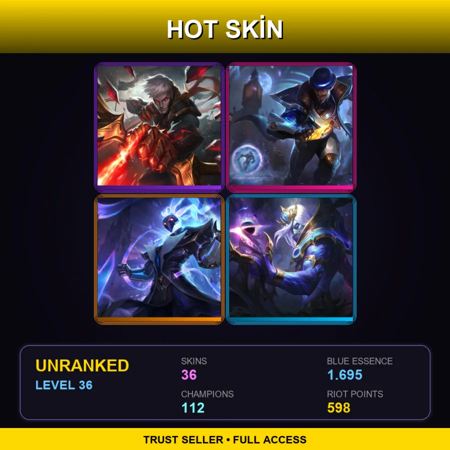 NA | Lv36 | Unranked | 36 Skin | 112 Champ
