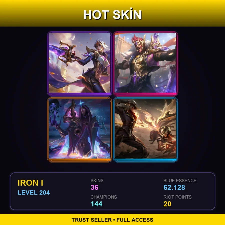 LAS | Lv204 | Iron I | 36 Skin | 144 Champ