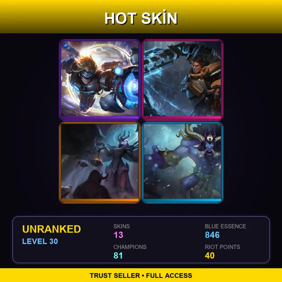 NA | Lv30 | Unranked | 13 Skin | 81 Champ — Nightblade Irelia
