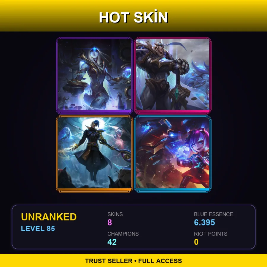 NA | Lv85 | Unranked | 8 Skin | 42 Champ — LoL account