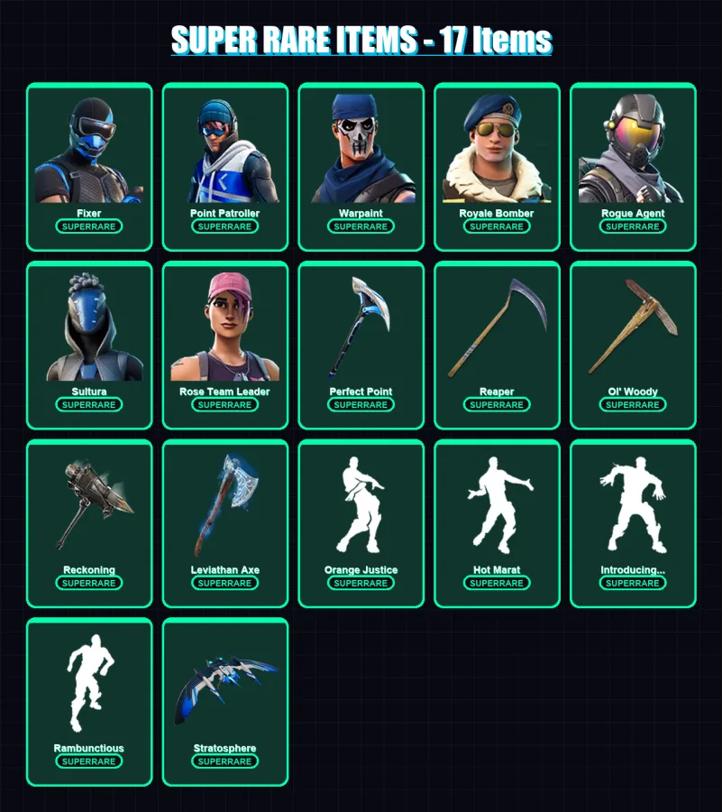 [PC/XBOX/PSN] | Fixer | Point Patroller | Warpaint | Royale Bomber | Rogue Agent | 187 skin | 230 pickaxe | 174 emote | 162 glider | Lv2503