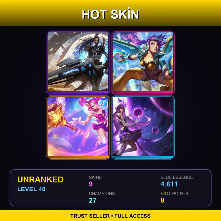 EUNE | Lv40 | Unranked | 9 Skin | 27 Champ