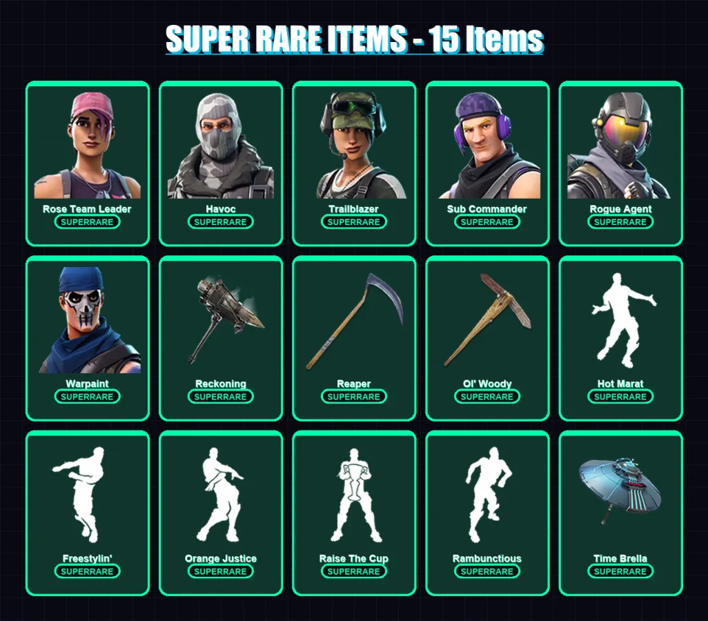 [PC/XBOX/PSN] | Rose Team Leader | Havoc | Trailblazer | Sub Commander | Rogue Agent | 133 skin | 105 pickaxe | 120 emote | 88 glider | Lv1213 — Fortnite account
