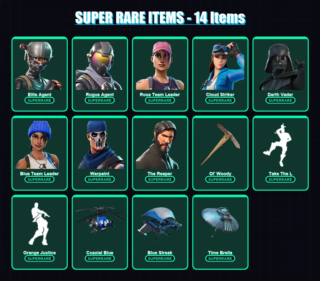 [PS4/PS5/XBOX/PC] | Elite Agent | Rogue Agent | Rose Team Leader | Cloud Striker | Darth Vader | 71 skin | 77 pickaxe | 84 emote | 77 glider | Lv105 — Fortnite account