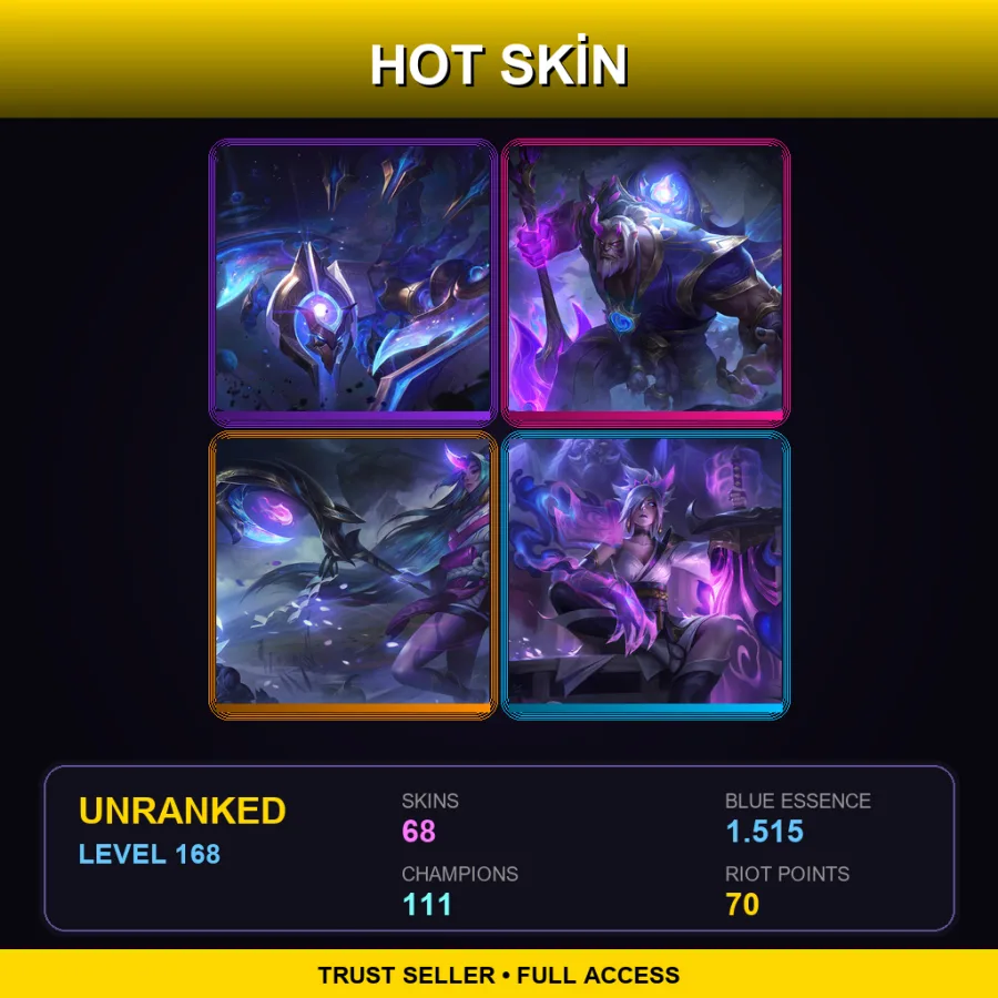 EUNE | Lv168 | Unranked | 68 Skin | 111 Champ