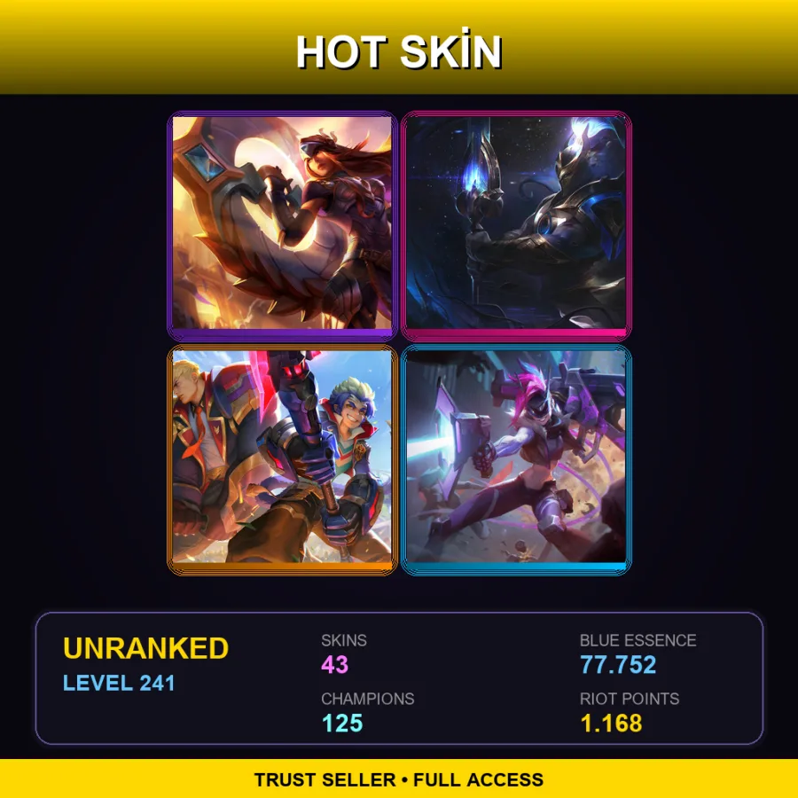 BR | Lv241 | Unranked | 43 Skin | 125 Champ — LoL account