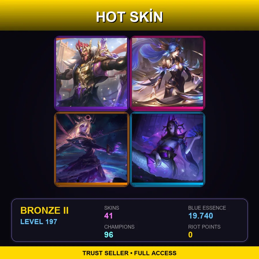 LAS | Lv197 | Bronze II | 41 Skin | 96 Champ — LoL account