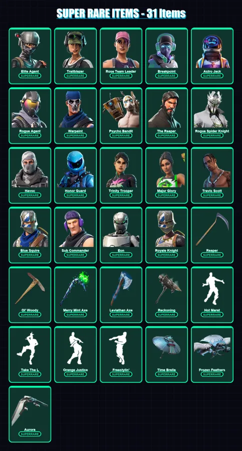 [PC] | Elite Agent | Trailblazer | Rose Team Leader | Breakpoint | Astro Jack | 367 skin | 352 pickaxe | 232 emote | 240 glider | Lv3932