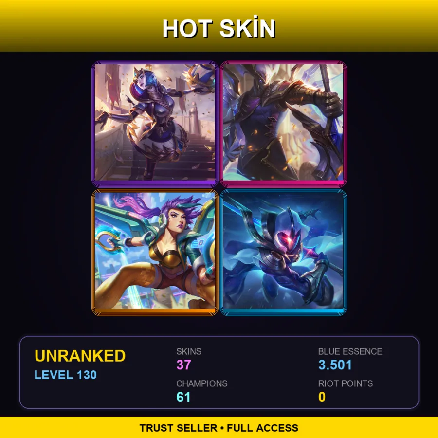 LAS | Lv130 | Unranked | 37 Skin | 61 Champ