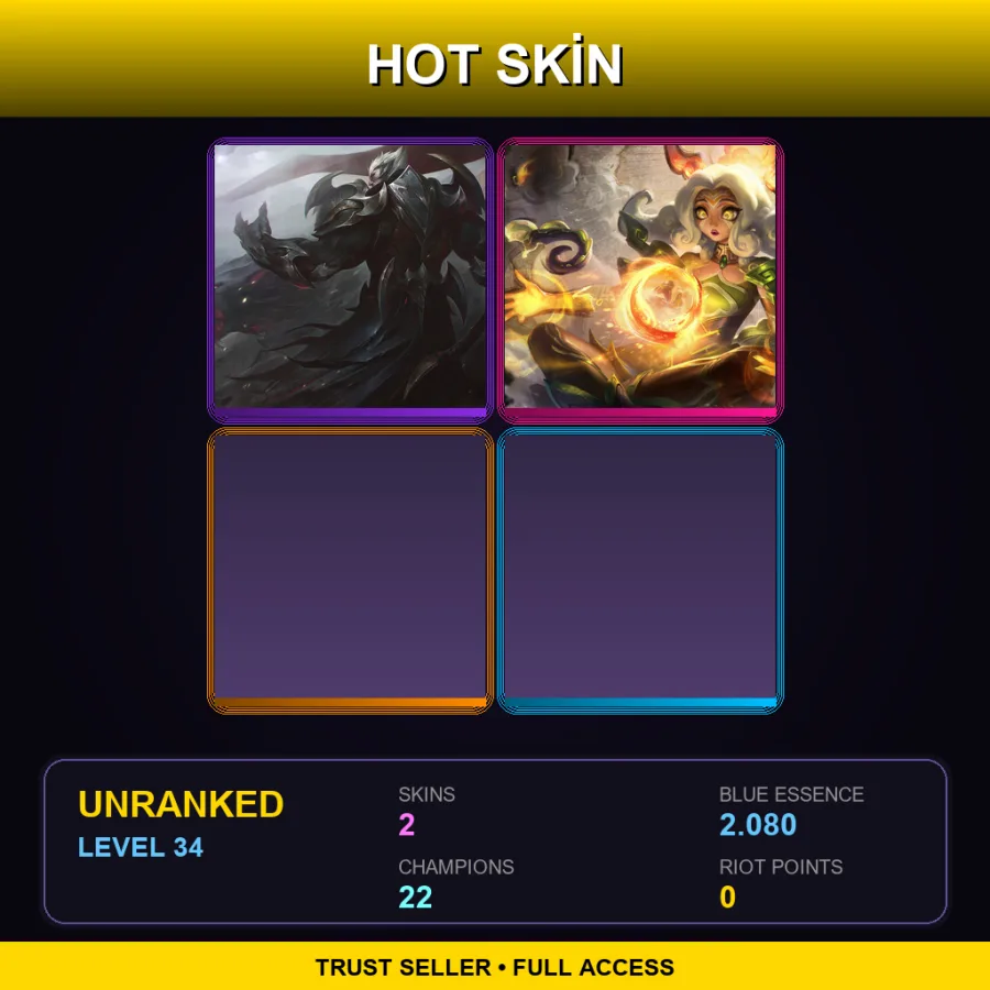BR | Lv34 | Unranked | 2 Skin | 22 Champ