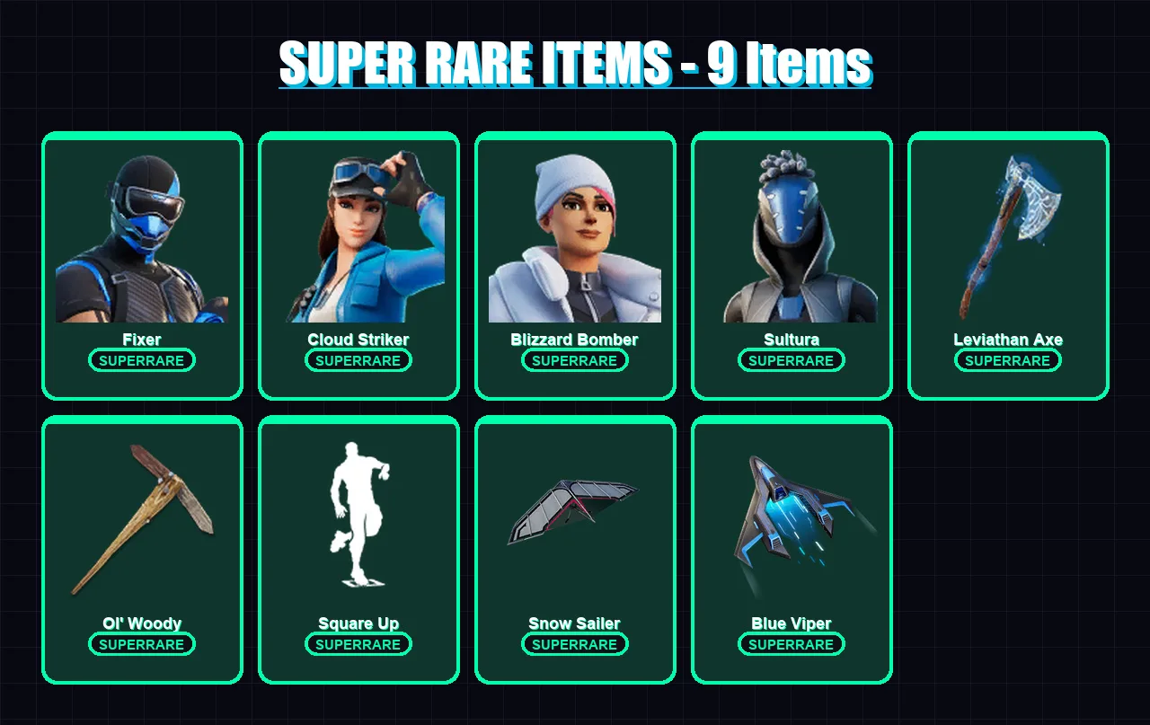 [PS4/PS5/XBOX/PC] | Fixer | Cloud Striker | Blizzard Bomber | Sultura | Predator | 73 skin | 106 pickaxe | 79 emote | 80 glider | Lv1131 — Fortnite account