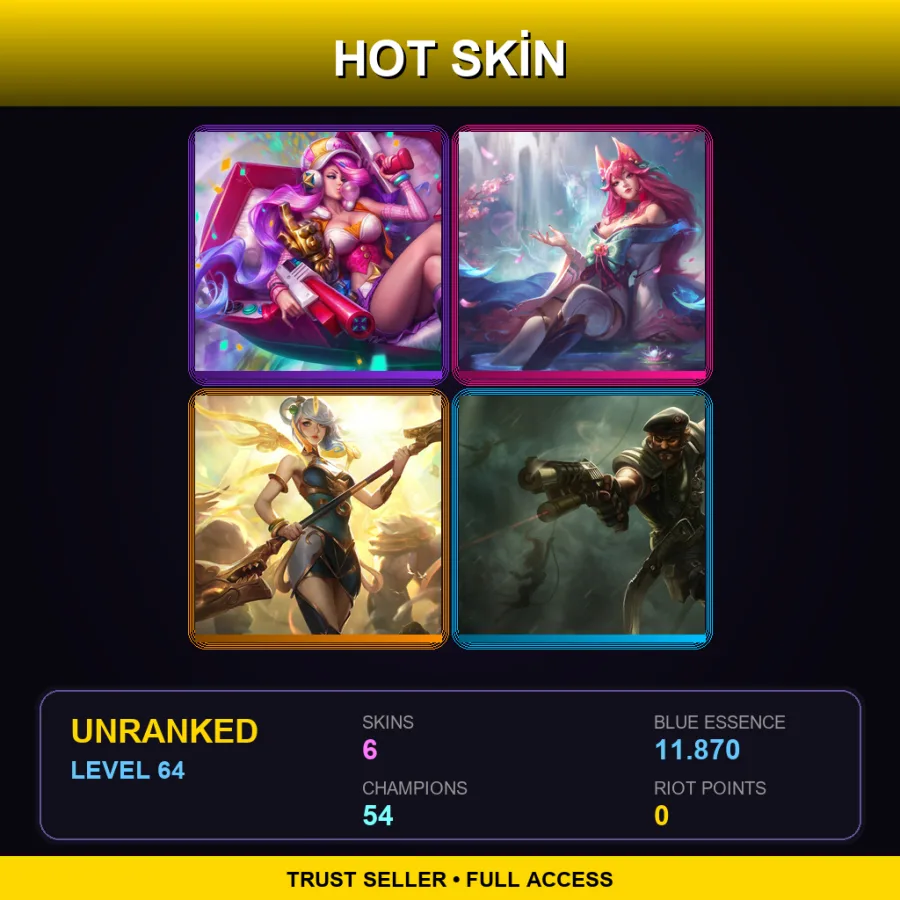 EUNE | Lv64 | Unranked | 6 Skin | 54 Champ